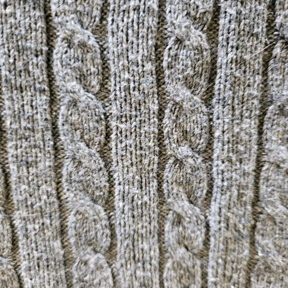Hillard & Hanson Cable Knit 4% Cashmere Medium Gray Sweater Crlableknit Pullover - Picture 6 of 6
